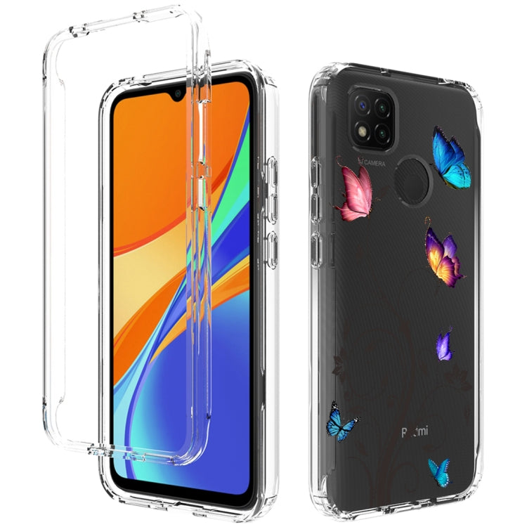 For Xiaomi Redmi 9C PC+TPU Transparent Painted Phone Case