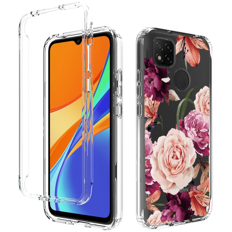 For Xiaomi Redmi 9C PC+TPU Transparent Painted Phone Case