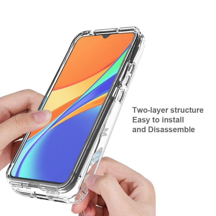 For Xiaomi Redmi 9C PC+TPU Transparent Painted Phone Case