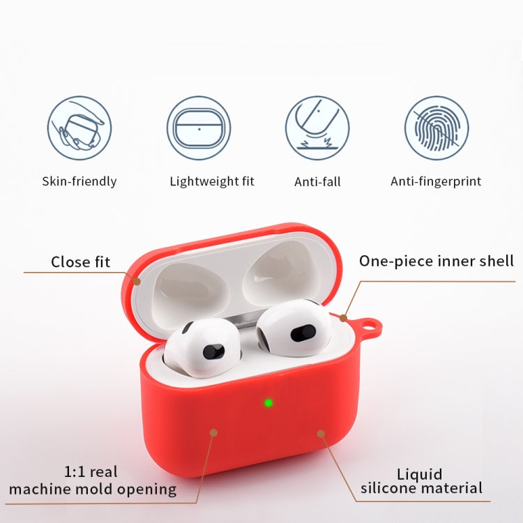 Wireless Earphone Silicone Protective Case with Carabiner For AirPods 3