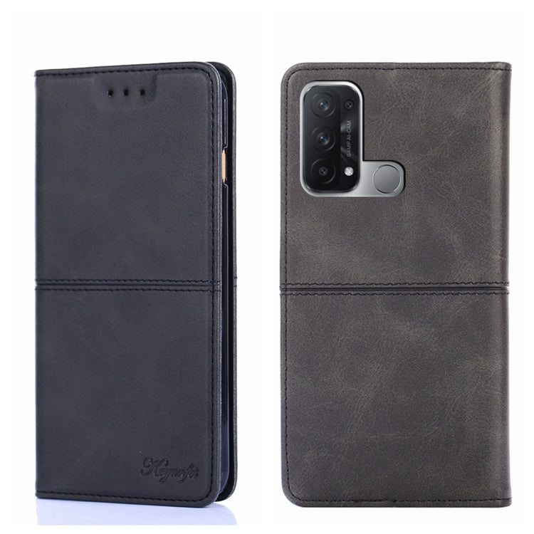 For OPPO Reno5 A Cow Texture Magnetic Horizontal Flip Leather Phone Case