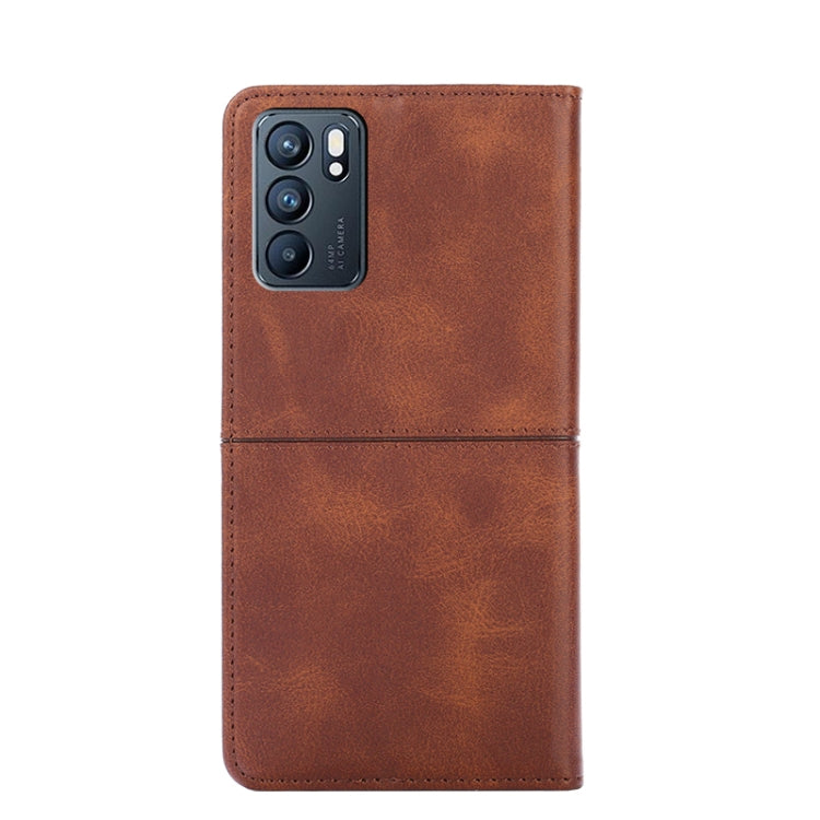 For OPPO Reno6 5G Cow Texture Magnetic Horizontal Flip Leather Phone Case