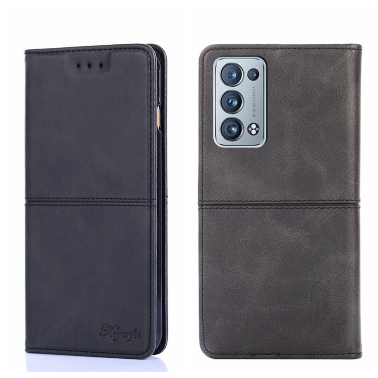For OPPO Reno6 Pro+ Cow Texture Magnetic Horizontal Flip Leather Phone Case