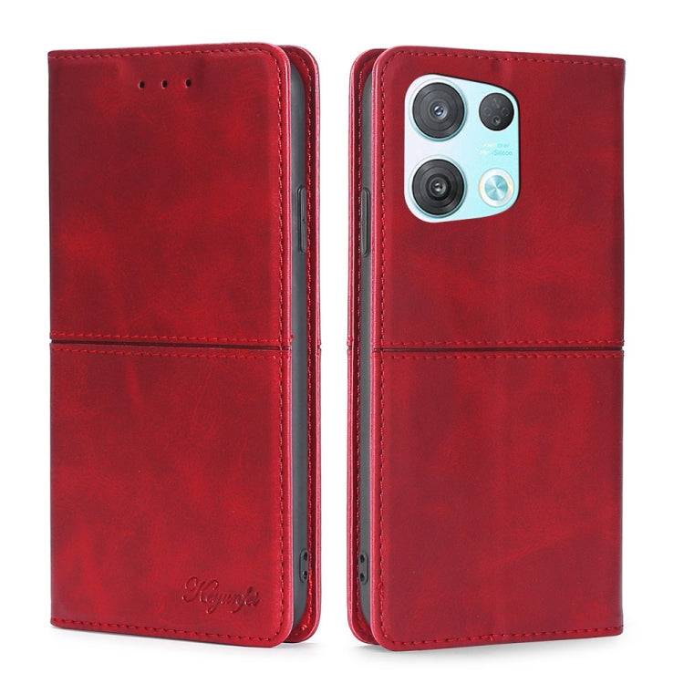 For OPPO Reno8 Pro 5G Cow Texture Magnetic Horizontal Flip Leather Phone Case