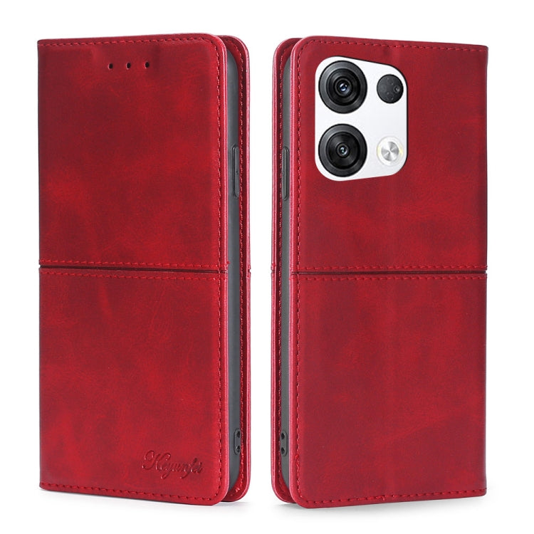 For OPPO Reno8 Pro+ 5G Cow Texture Magnetic Horizontal Flip Leather Phone Case