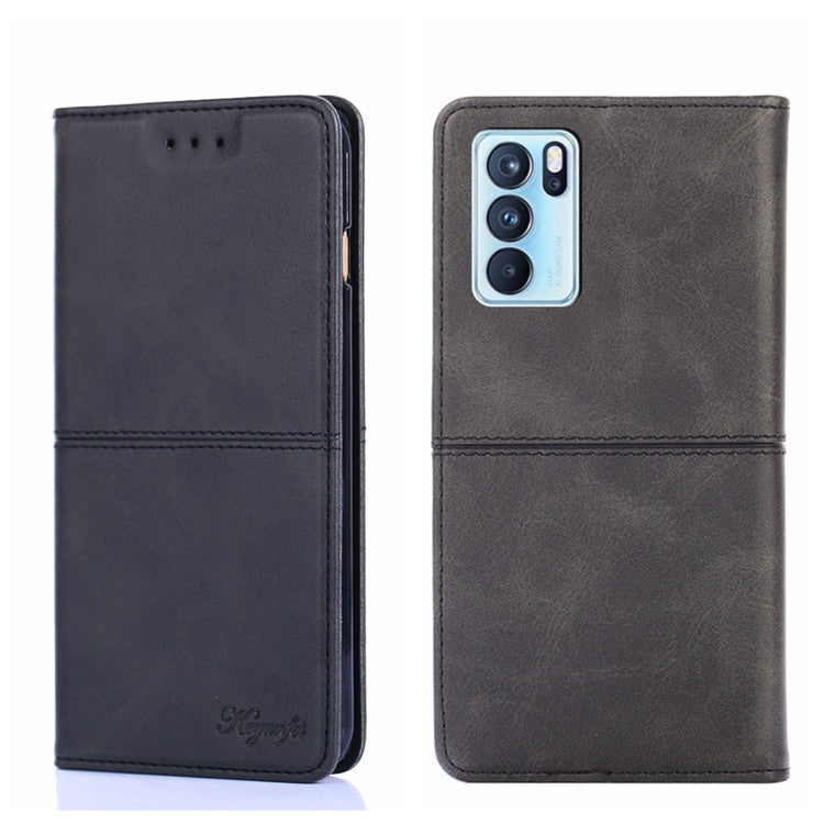 For OPPO Reno6 Pro Cow Texture Magnetic Horizontal Flip Leather Phone Case