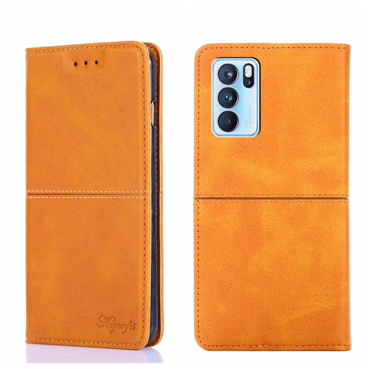 For OPPO Reno6 Pro Cow Texture Magnetic Horizontal Flip Leather Phone Case
