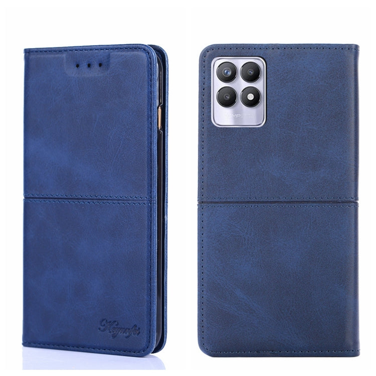 For OPPO Realme 8i Cow Texture Magnetic Horizontal Flip Leather Phone Case