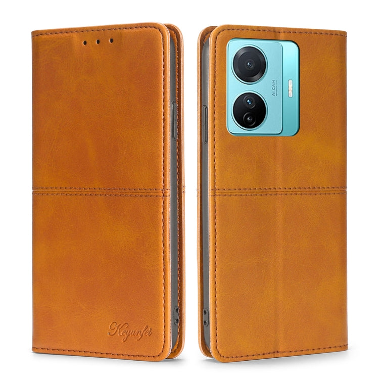 For vivo S15e 5G/T1 Snapdragon 778G Cow Texture Magnetic Horizontal Flip Leather Phone Case