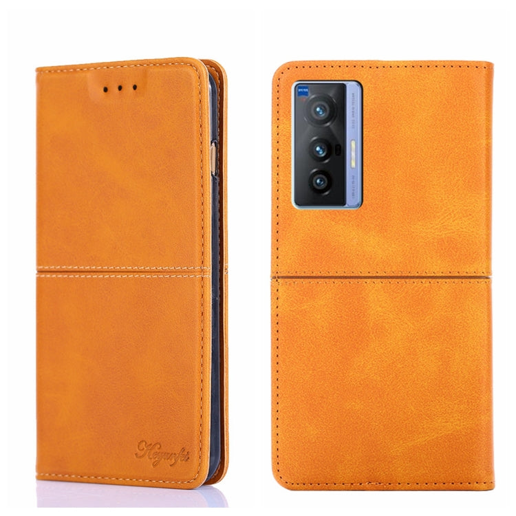 For vivo X70 Cow Texture Magnetic Horizontal Flip Leather Phone Case