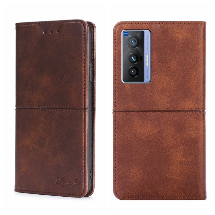For vivo X70 Cow Texture Magnetic Horizontal Flip Leather Phone Case