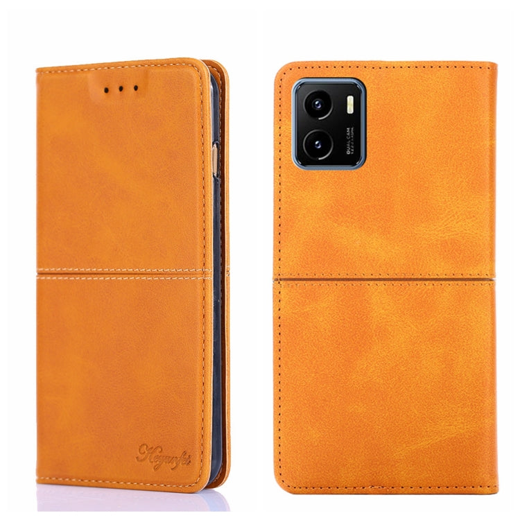 For vivo Y15S Global Cow Texture Magnetic Horizontal Flip Leather Phone Case