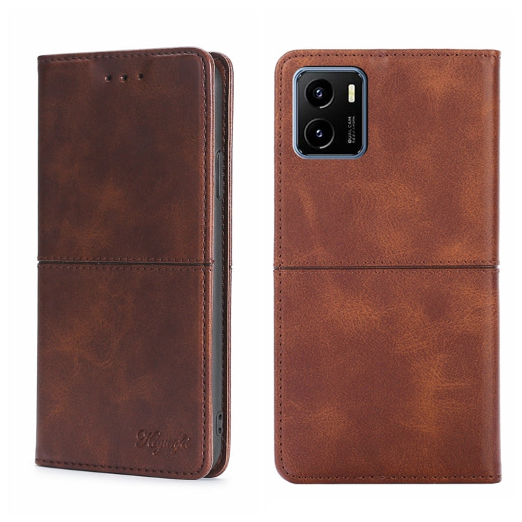 For vivo Y15S Global Cow Texture Magnetic Horizontal Flip Leather Phone Case