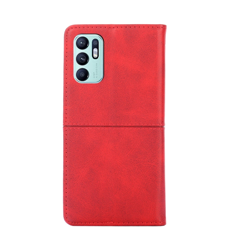 For OPPO Reno6 4G Cow Texture Magnetic Horizontal Flip Leather Phone Case