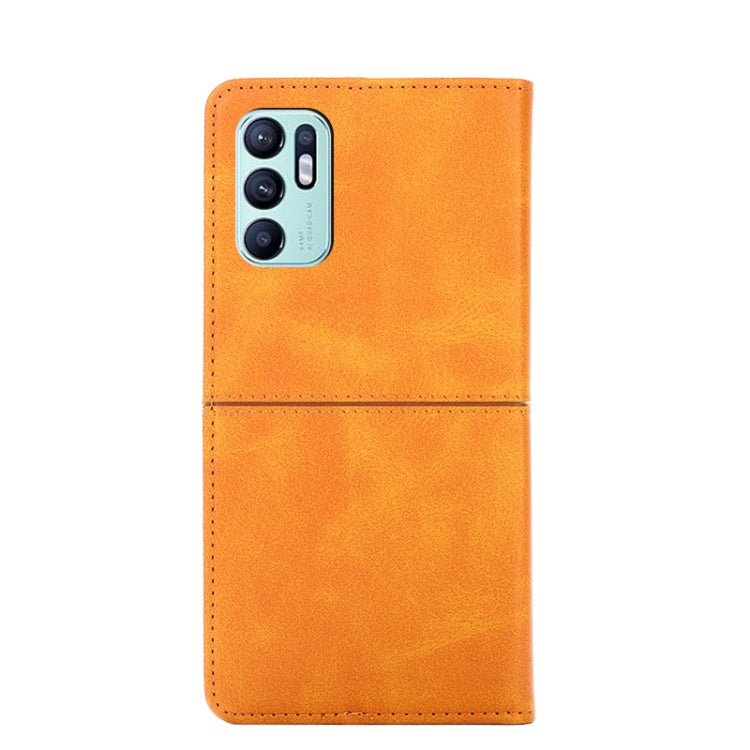 For OPPO Reno6 4G Cow Texture Magnetic Horizontal Flip Leather Phone Case