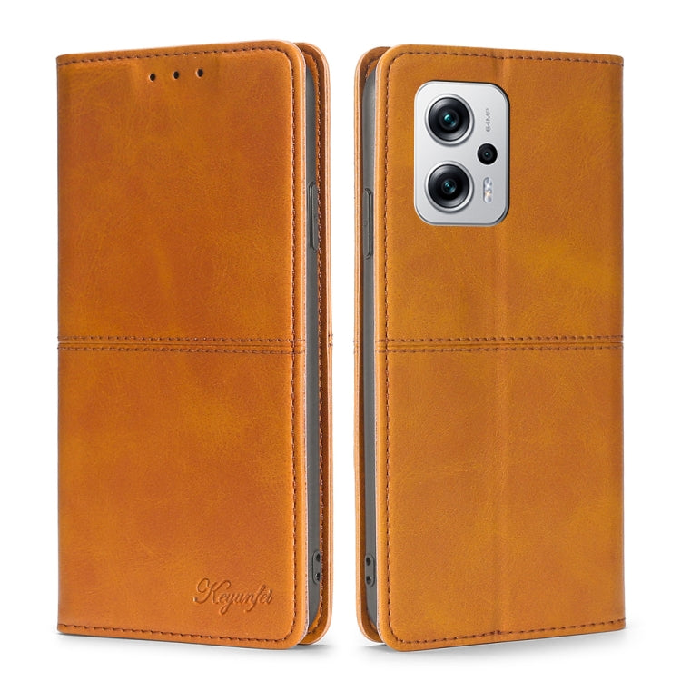For Xiaomi Redmi Note 11T Pro 5G/Redmi Note 11T Pro+ 5G Cow Texture Magnetic Horizontal Flip Leather Phone Case