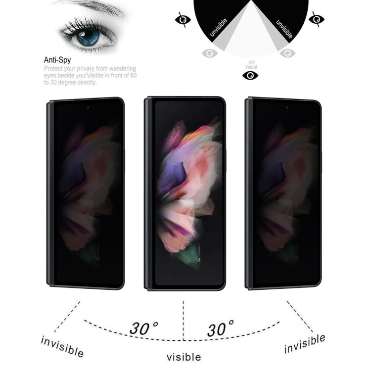 25 PCS Full Cover Anti-peeping Tempered Glass Film For Samsung Galaxy Z Fold3 5G