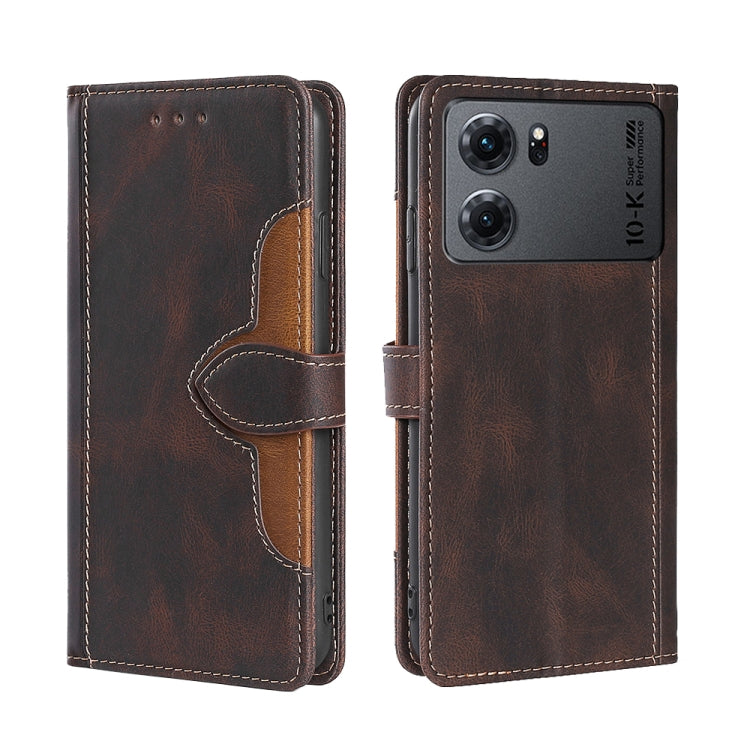 For OPPO K10 5G Skin Feel Magnetic Buckle Leather Phone Case