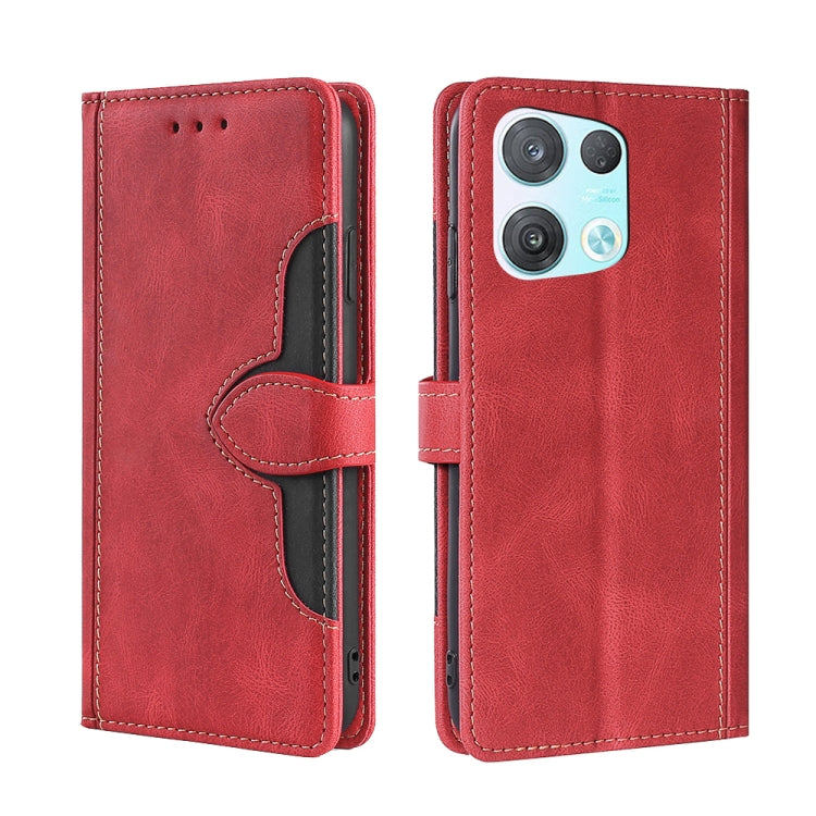 For OPPO Reno8 Pro 5G Skin Feel Magnetic Buckle Leather Phone Case