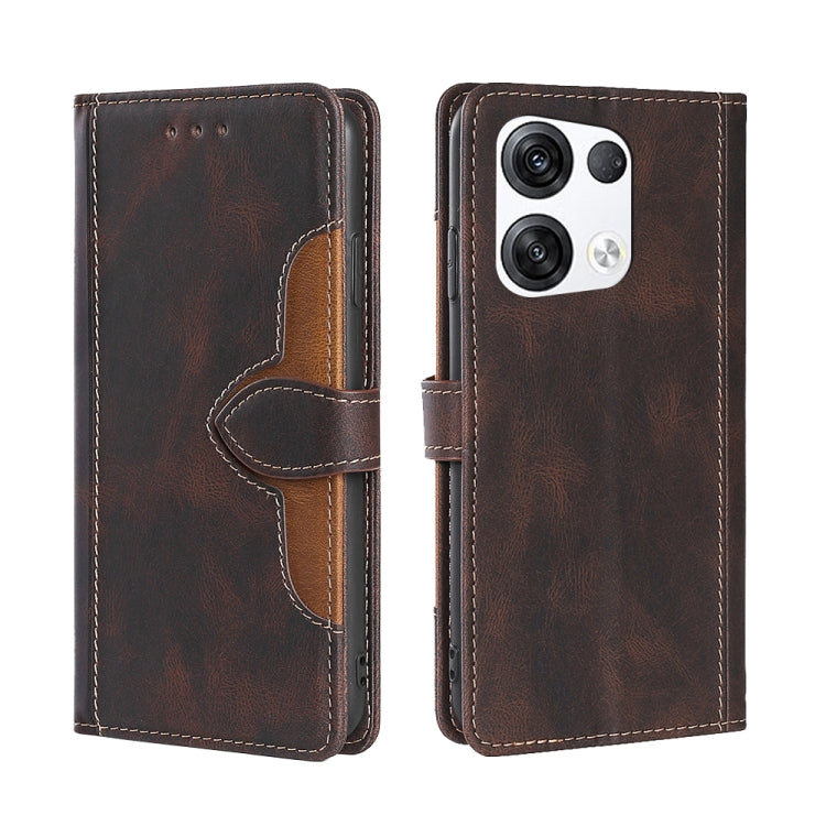 For OPPO Reno8 Pro Plus 5G Skin Feel Magnetic Buckle Leather Phone Case