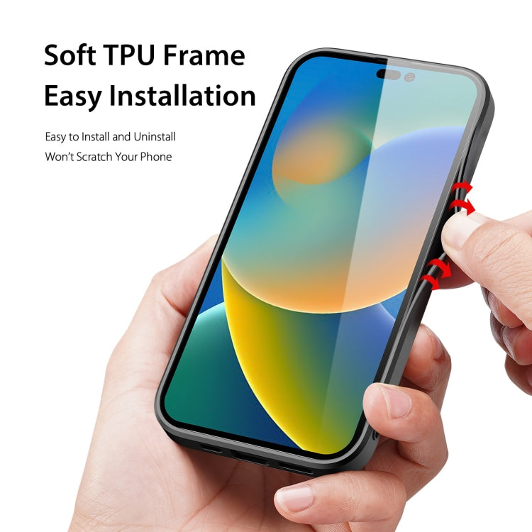 For iPhone 14 Pro DUX DUCIS Fino Series PU + TPU Phone Case(Blue)