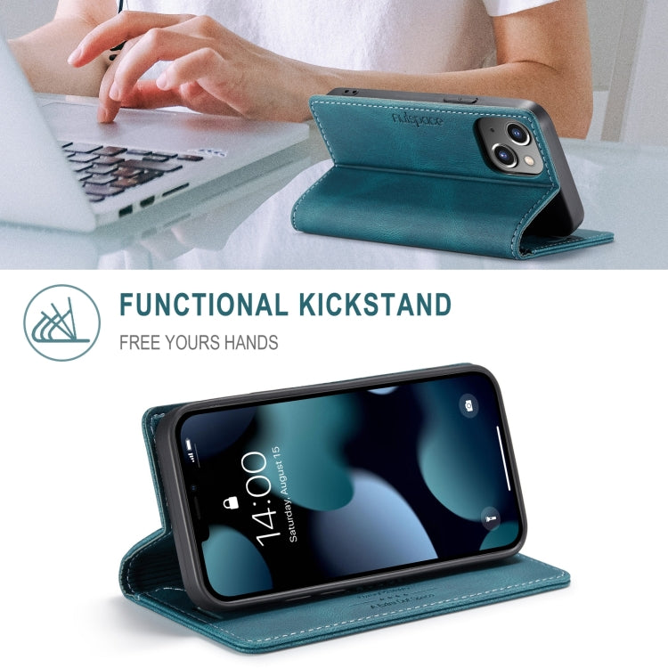 For iPhone 14 Plus AutSpace A01 Retro Skin-feel Crazy Horse Leather Phone Case