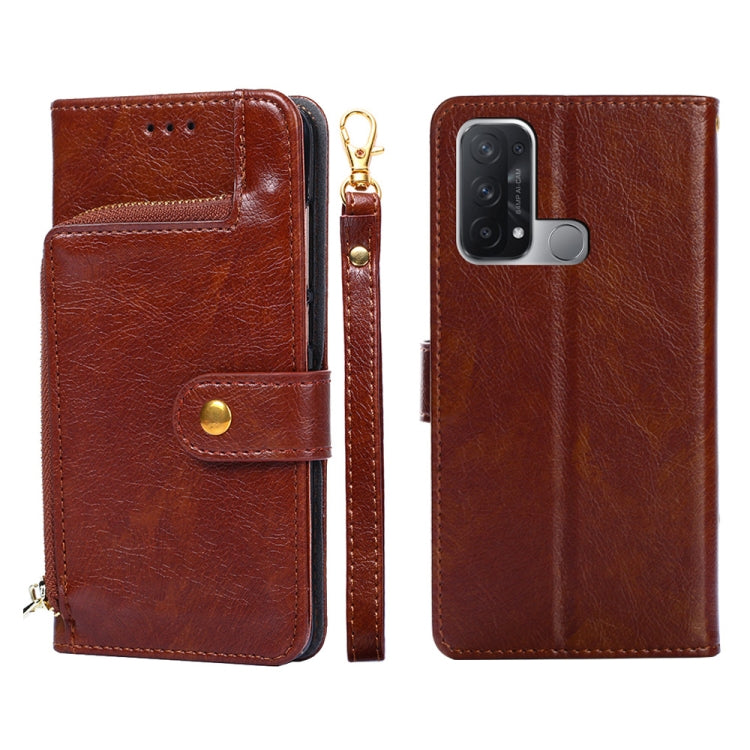 For OPPO Reno5 A Zipper Bag PU + TPU Horizontal Flip Leather Phone Case