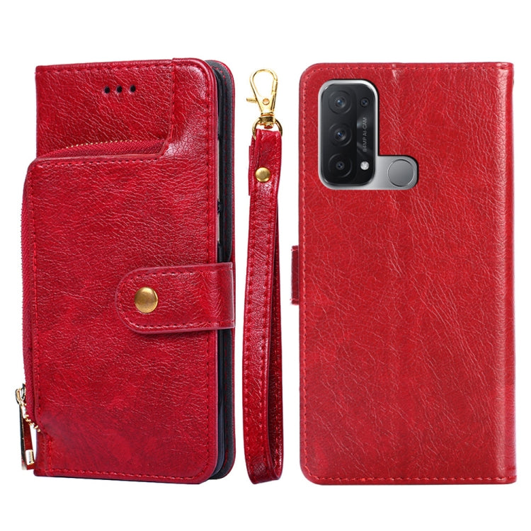 For OPPO Reno5 A Zipper Bag PU + TPU Horizontal Flip Leather Phone Case