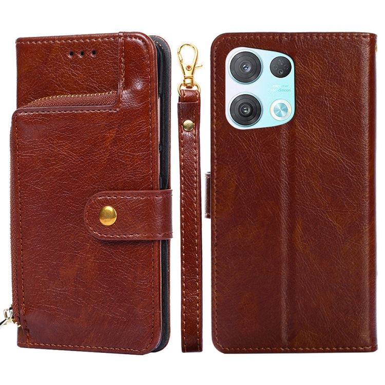 For OPPO Reno8 Pro 5G Zipper Bag PU + TPU Horizontal Flip Leather Phone Case