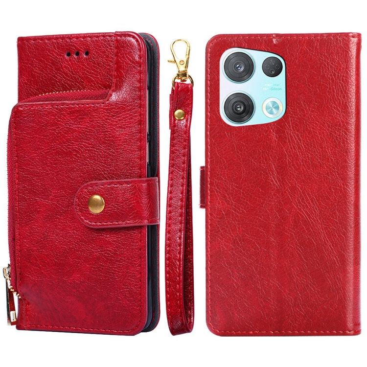 For OPPO Reno8 Pro 5G Zipper Bag PU + TPU Horizontal Flip Leather Phone Case