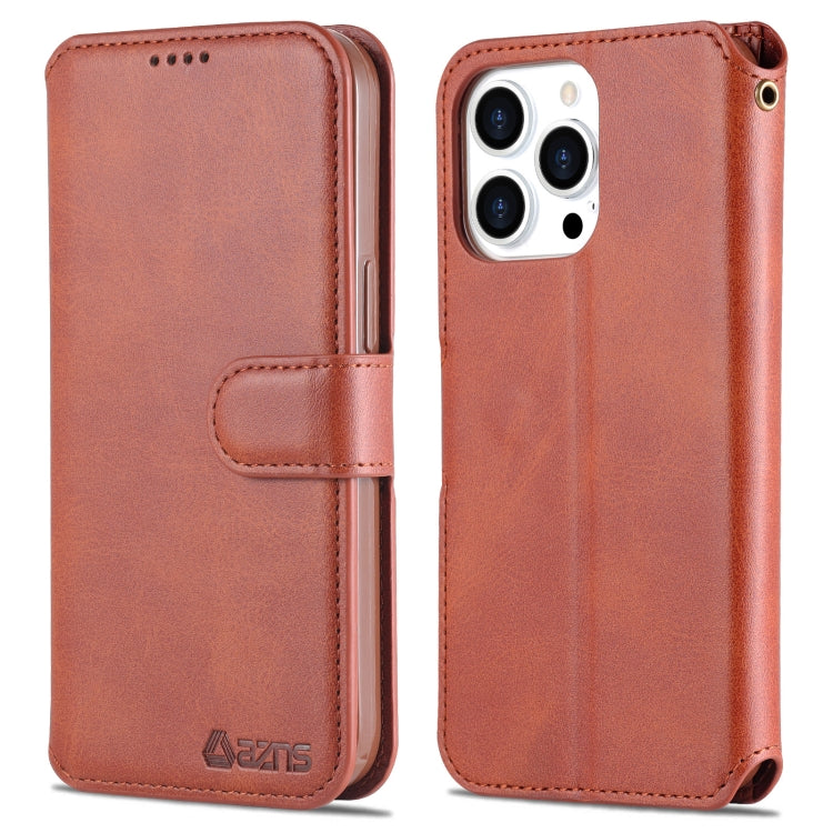 For iPhone 14 Pro Max AZNS Calf Texture Flip Leather Phone Case