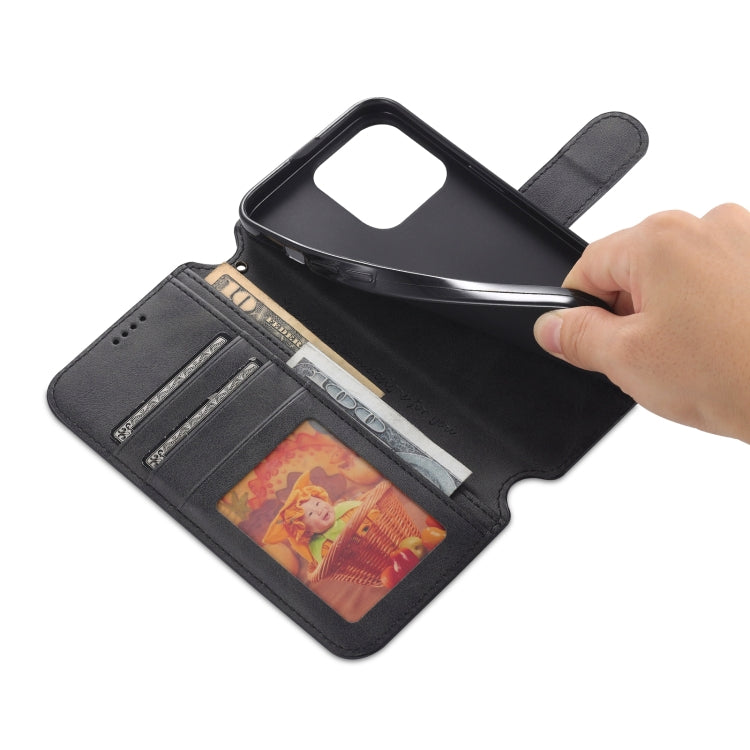 For iPhone 14 Pro Max AZNS Calf Texture Flip Leather Phone Case