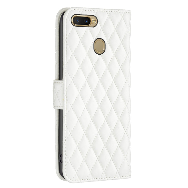 For OPPO A7 Diamond Lattice Wallet Leather Flip Phone Case
