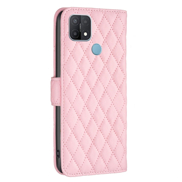 For OPPO A15 Diamond Lattice Wallet Leather Flip Phone Case