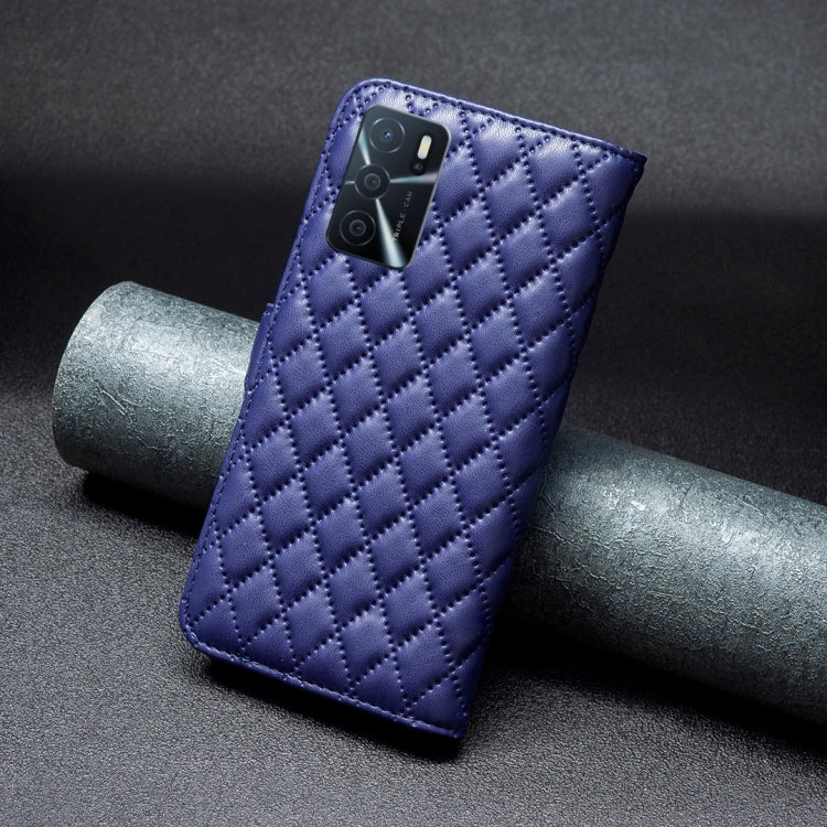 For OPPO A54 4G / A55 5G / A16 Diamond Lattice Wallet Leather Flip Phone Case