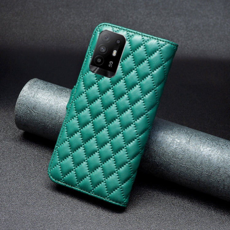 For OPPO A94 5G / Reno5 Z 5G Diamond Lattice Wallet Leather Flip Phone Case