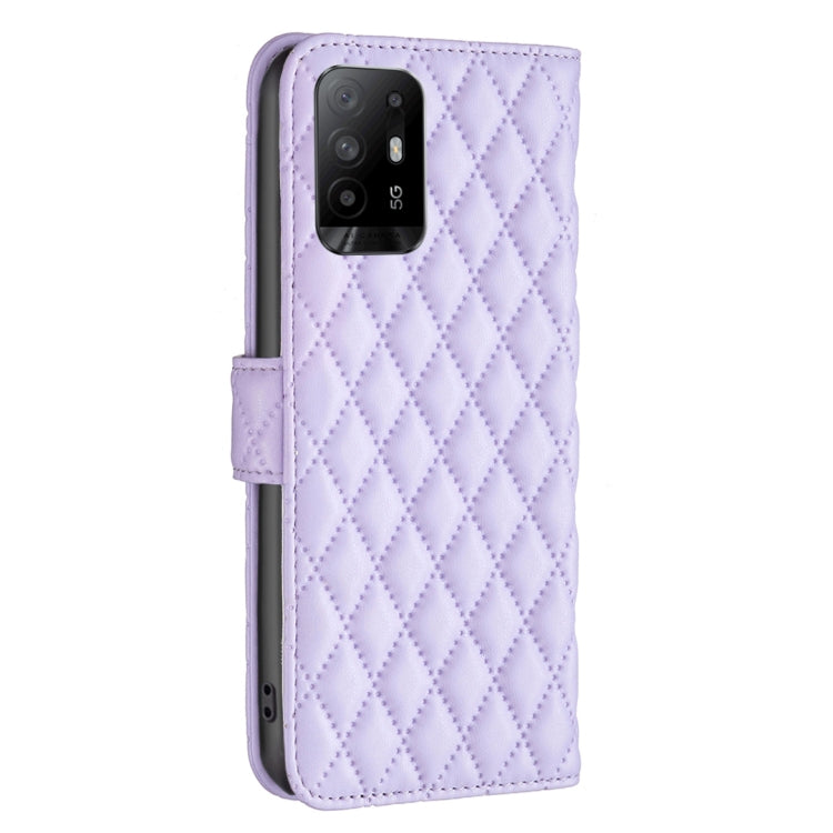 For OPPO A94 5G / Reno5 Z 5G Diamond Lattice Wallet Leather Flip Phone Case
