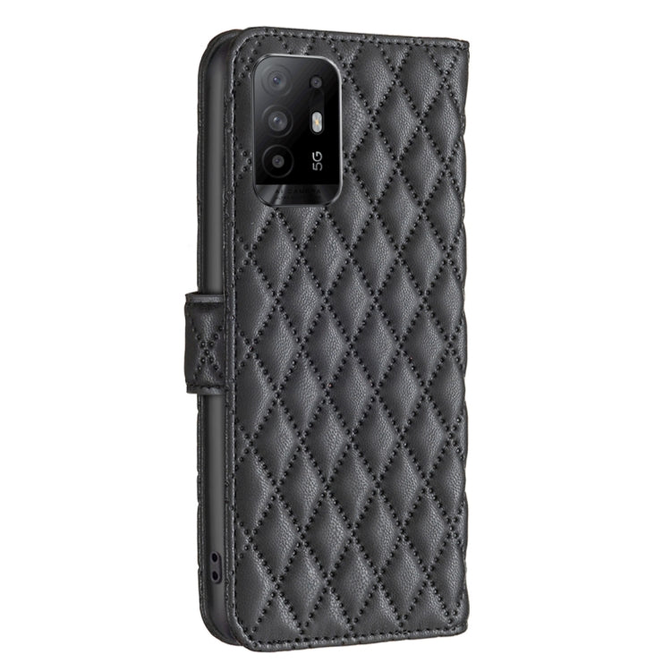 For OPPO A94 5G / Reno5 Z 5G Diamond Lattice Wallet Leather Flip Phone Case