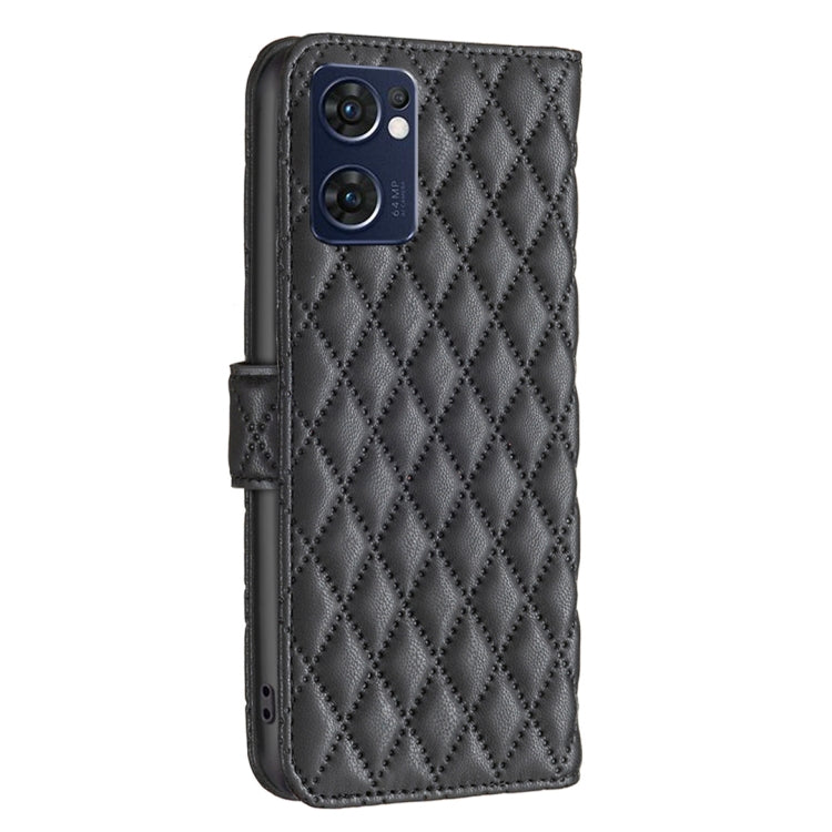 For OPPO Find X5 Lite / Reno7 5G Diamond Lattice Wallet Leather Flip Phone Case