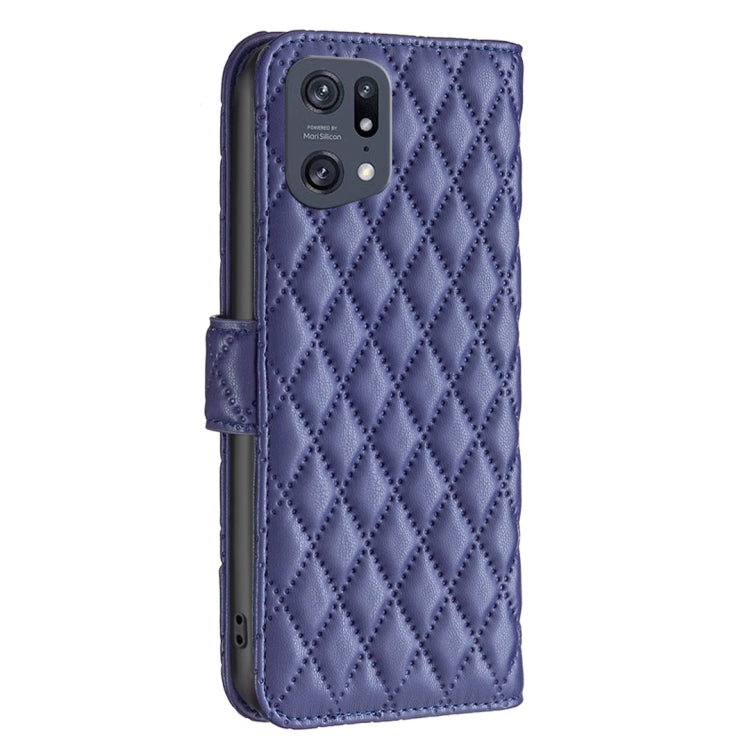 For OPPO Find X5 Pro Diamond Lattice Wallet Leather Flip Phone Case