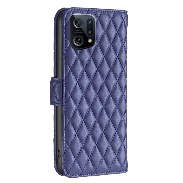 For OPPO Find X5 Diamond Lattice Wallet Leather Flip Phone Case