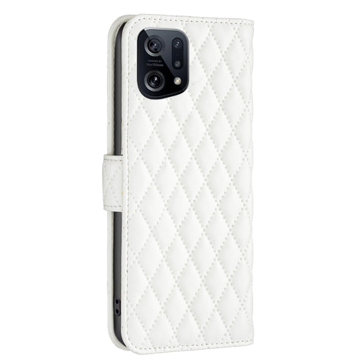 For OPPO Find X5 Diamond Lattice Wallet Leather Flip Phone Case