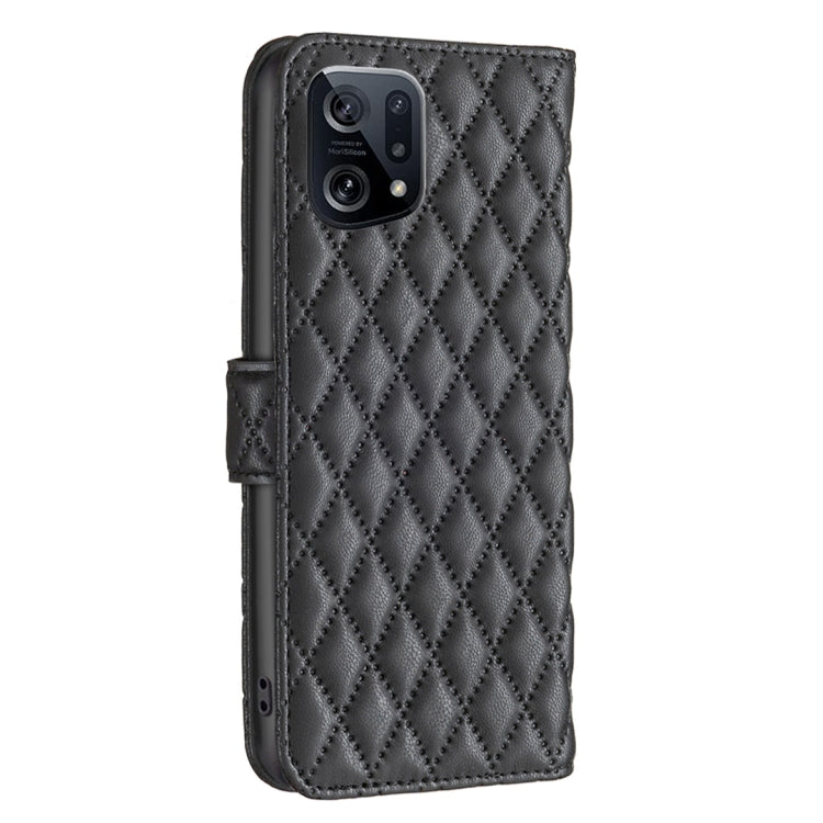For OPPO Find X5 Diamond Lattice Wallet Leather Flip Phone Case