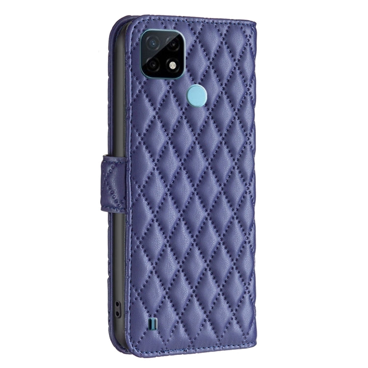 For OPPO Realme C21 / C20 Diamond Lattice Wallet Leather Flip Phone Case