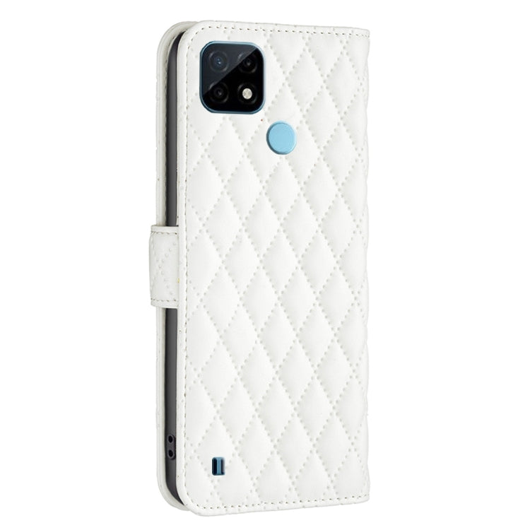For OPPO Realme C21 / C20 Diamond Lattice Wallet Leather Flip Phone Case