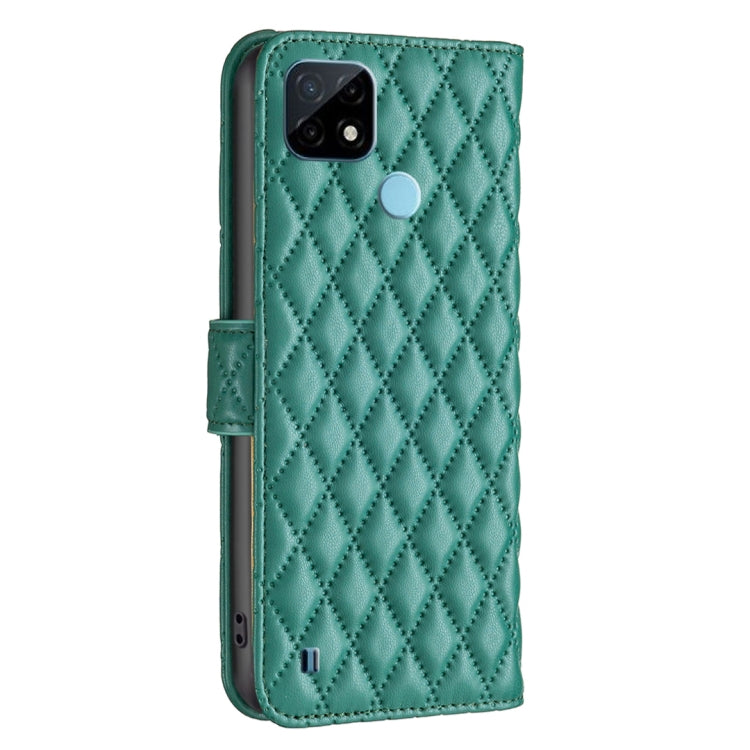 For OPPO Realme C21 / C20 Diamond Lattice Wallet Leather Flip Phone Case
