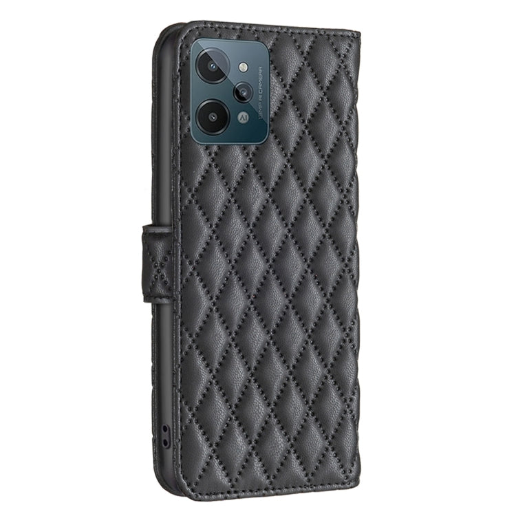 For OPPO Realme C31 Diamond Lattice Wallet Leather Flip Phone Case
