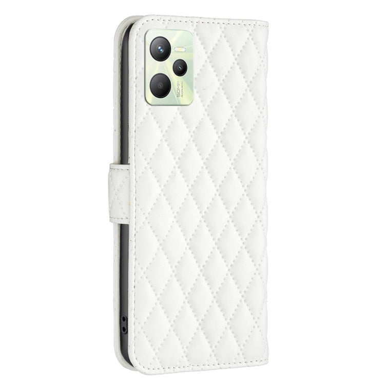 For OPPO Realme C35 Diamond Lattice Wallet Leather Flip Phone Case