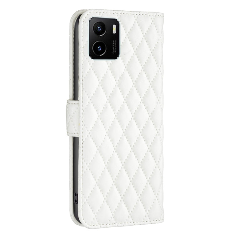 For vivo Y15s Diamond Lattice Wallet Leather Flip Phone Case
