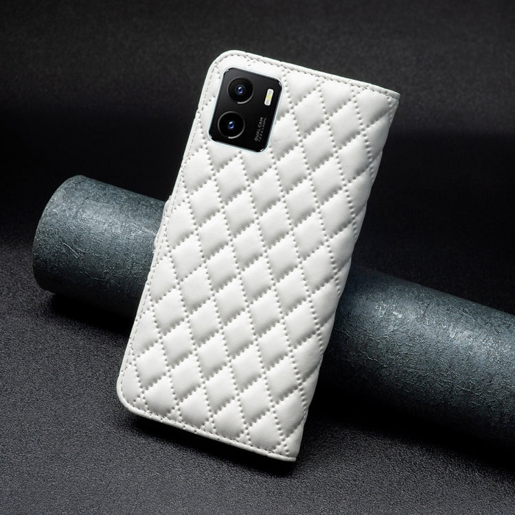 For vivo Y15s Diamond Lattice Wallet Leather Flip Phone Case